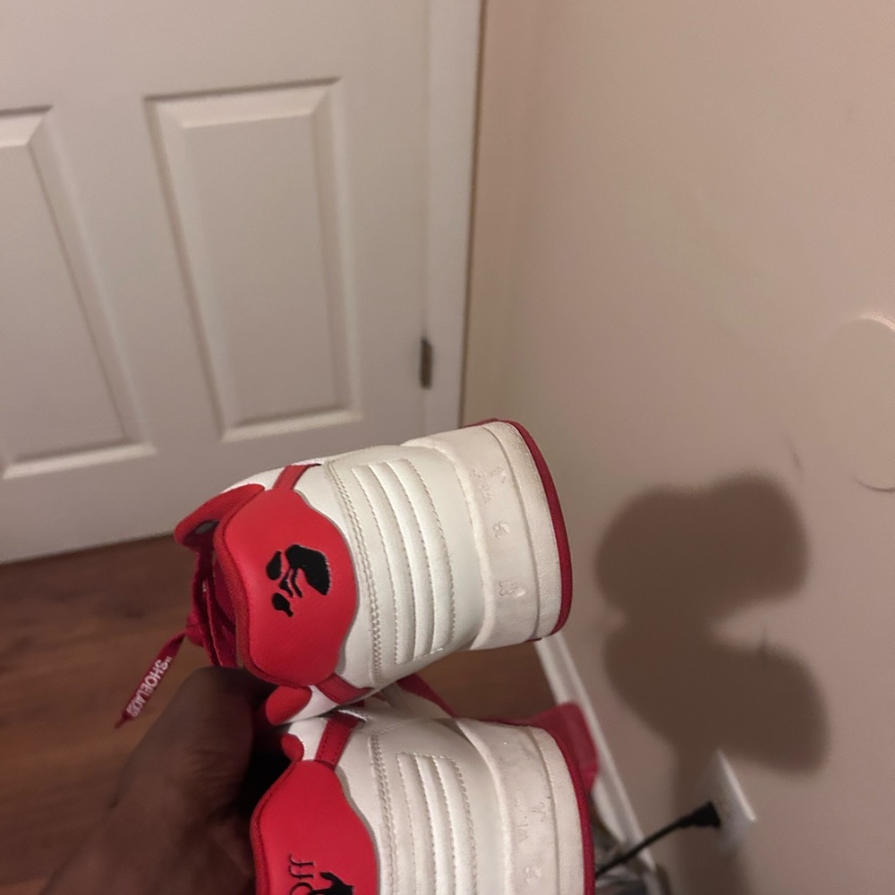 Off-White Kids Red and White Sneakers